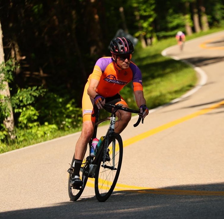 Cyclist on a bike riding